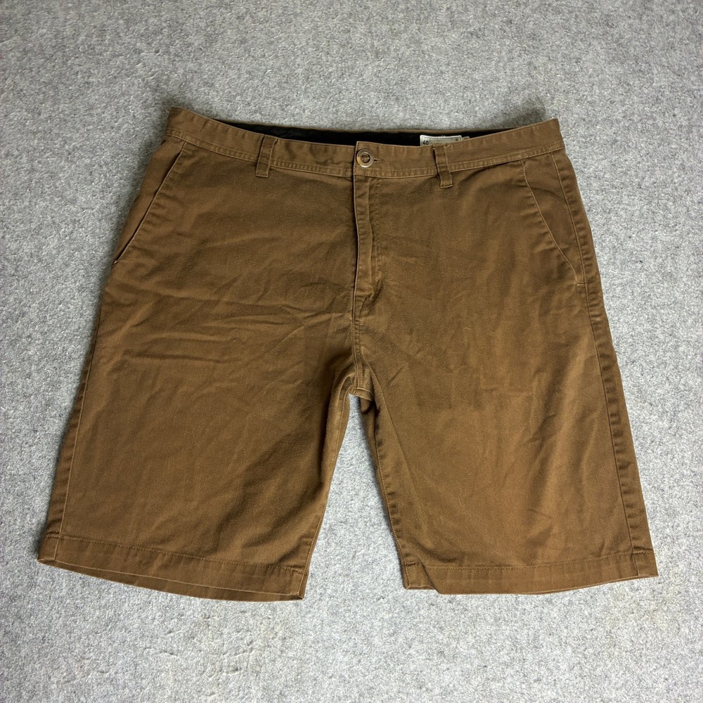 Volcom Mens Size 40x10 Modern Stretch Chino Shorts Brown Skateboard Surf